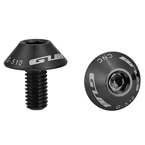 Dioche Tornillos de Rotor de Bicicleta, GUB G-510 2Pcs M5 * 12mm Bicicleta Bicicleta Botella de Agua Titular de la Jaula Soporte Tornillos (Negro)