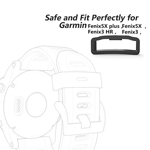 DIPOLA 12xRubber Fasten Rings Reemplazo de Bucle de Seguridad para Fenix5X / 5X Plus/Fenix 3—Negro
