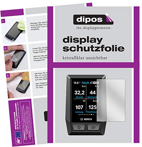 dipos I 2X Protector de Pantalla Compatible con Bosch Kiox e-Bike Display pelicula Protectora Claro