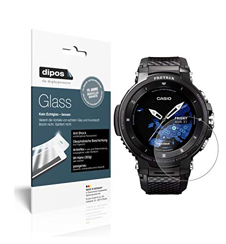 dipos I 2X Protector de Pantalla Mate Compatible con Casio Pro Trek Smart WSD-F30 Vidrio Flexible Cristal Proteccion 9H