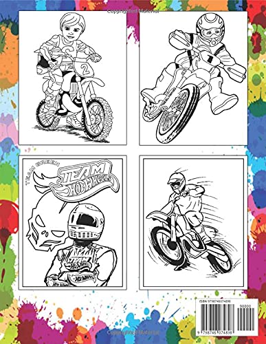 Dirt Bike Coloring Book: +50 Motocross Action illustration for Kids and Adults,+50 Motorcycle Amazing Drawings - Heavy Racing, Classic Retro & Sports to Color, Original Design