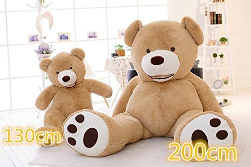 DIS Oso de peluche gigante, disponible en varios tamaños (250 cm/200 cm/130 cm/100 cm), marrón claro, 130 cm