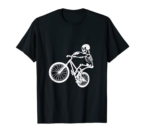 Diseño moderno de esqueleto en bicicleta de montaña Fully Hardtail. Camiseta