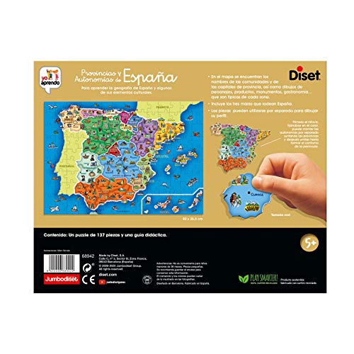 Diset- Provincias y Autonomías de España - Puzle educativo para aprender la geografía española a partir de 5 años