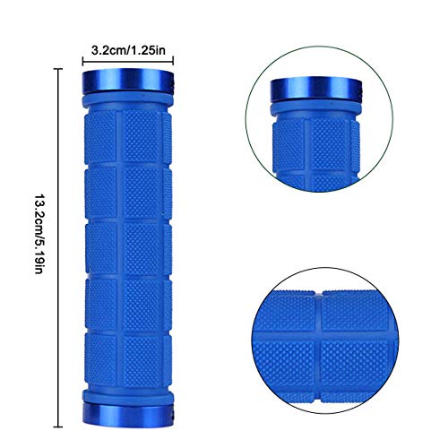 Disino Puños Bici 22mm, Puños Ergonomicos MTB 130mm Largo Handlebar Grips Manguitos Bicicleta Montaña Antideslizante para BMX