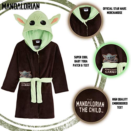 Disney Bata para niños de Star Wars con forma de bebé Yoda de The Mandalorian (Marron/Verde, 13-14 años)
