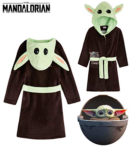 Disney Bata para niños de Star Wars con forma de bebé Yoda de The Mandalorian (Marron/Verde, 13-14 años)
