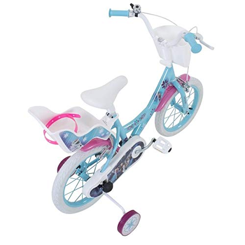 Disney - Bicicleta infantil, color blanco y azul, tamaño 14 pulgadas