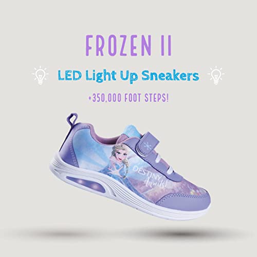 Disney Frozen 2 Zapatos para Niña, Calzado Deportivo, Deportivas Frozen, Diseño Elsa, Deportivas Luces Niña, Zapatillas Ligeras, Talla EU 28