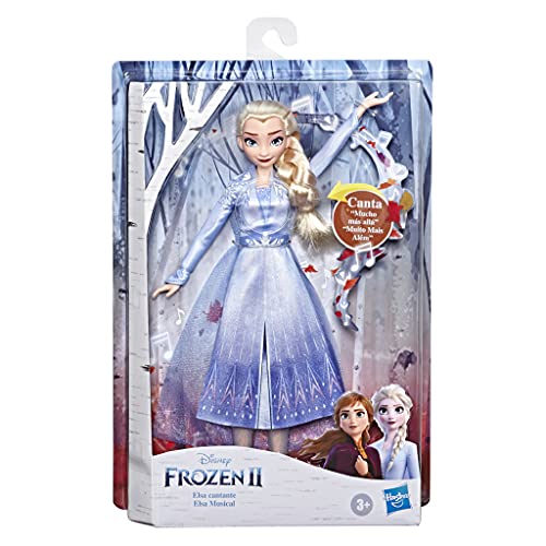 Disney Frozen - Elsa Cantante - Muñeca Que Canta; Lleva un Vestido Azul Inspirado en Frozen 2 Juguete para niños y niñas de 3 años en adelante