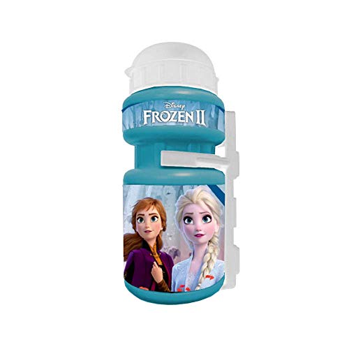 Disney Frozen II - Juego de Cesta/Botella de 380 ml/Timbre metálico - Accesorios para Bicicleta Infantil, Azul, Universal