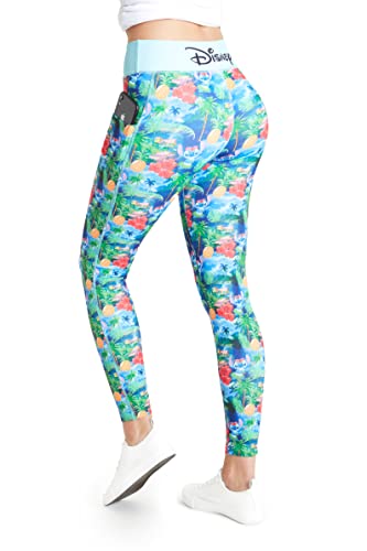 Disney Leggins Mujer con Bolsillos Ropa Deportiva Mujer (Azul Stitch, M)