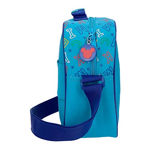 Disney Neceser Mickey Stars Adaptable a Trolley con Bandolera, Azul, 25x19x10 cm