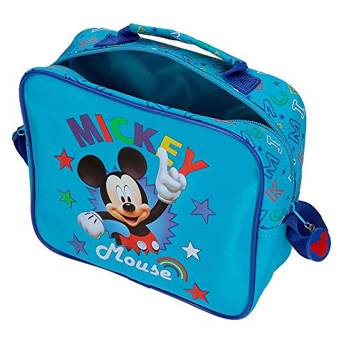 Disney Neceser Mickey Stars Adaptable a Trolley con Bandolera, Azul, 25x19x10 cm