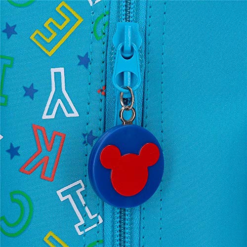 Disney Neceser Mickey Stars Adaptable a Trolley con Bandolera, Azul, 25x19x10 cm