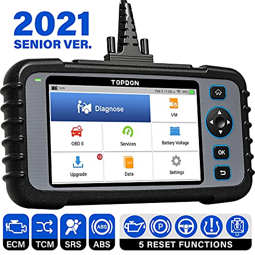 Dispositivo de diagnóstico OBD2 de TOPDON ArtiDiag600, 4 diagnósticos del Sistema (Motor/SRS/ABS/transmisión) y 5 Funciones de Servicio (restablecimiento de Aceite/EPB/SAS/TPMS/válvula de Acelerador)