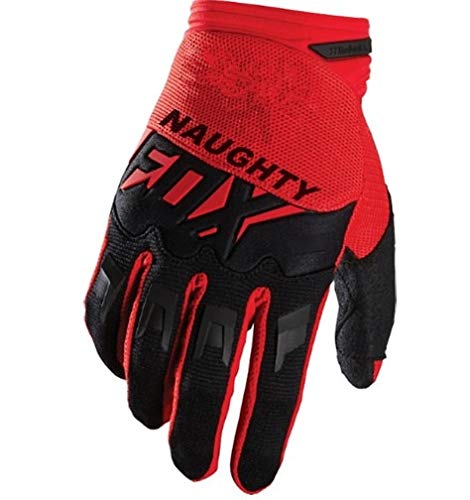 DJLHNNuevo Naughty Fox Rosa Azul Guantes Moto Moto de Tierra Bicicleta de montaña Ciclismo Moto Guantes de Carrera DIRTPAW - Rojo, M