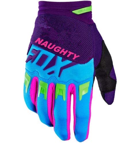 DJLHNNuevo Naughty Fox Rosa Azul Guantes Moto Motociclismo Dirt Bike Ciclismo de montaña Motocicleta DIRTPAW Race Guantes - Púrpura, M