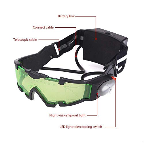 DMZK Gafas de visión Nocturna con Azul LED, Protectoras de Ojos para niños