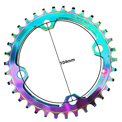 dnargfantastic Plato Triple/Doble 104bcd Rueda de Cadena de Bicicleta de montaña para Cadena de Acero 7/8/9/10 / 11S / Piezas de aleación de Ciclismo, Corona de Bicicleta