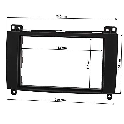 Doble ISO Radio Mercedes A W169, B W245, SPRINTER W906, Vito/Viano W639, VW Crafter, Negro