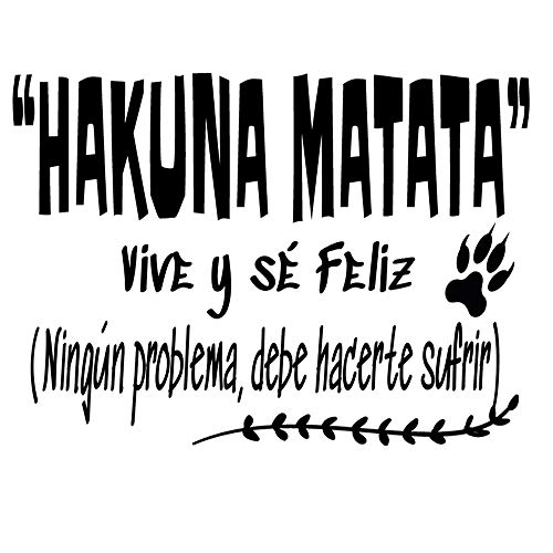 Docliick® Frase Vinilo habitación infantil de cuento"HAKUNA MATATA, VIVE Y SÉ FELIZ" Vinilos decorativos Docliick DC-18038 (Vinilo de corte, 30x20cm)