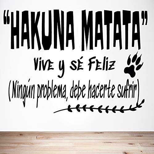 Docliick® Frase Vinilo habitación infantil de cuento"HAKUNA MATATA, VIVE Y SÉ FELIZ" Vinilos decorativos Docliick DC-18038 (Vinilo de corte, 30x20cm)