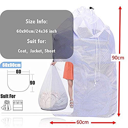 DoGeek – Bolso de ropa – Redes de lavado – para protèger los ropa lavadora en máquina – blanco (2 pcs), blanco