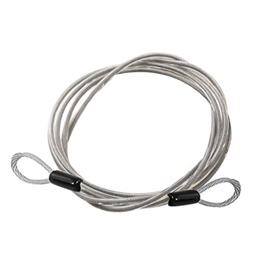 DOITOOL Cable de Acero de Seguridad de 3 Piezas con Bucles Cable de Seguridad Recubierto de Acero Trenzado de 3 Mm Cerradura de Equipaje Cable de Seguridad Cable de Doble Bucle (2 Metros)