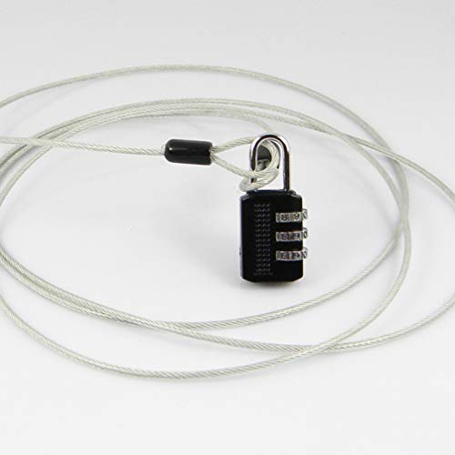 DOITOOL Cable de Acero de Seguridad de 3 Piezas con Bucles Cable de Seguridad Recubierto de Acero Trenzado de 3 Mm Cerradura de Equipaje Cable de Seguridad Cable de Doble Bucle (2 Metros)