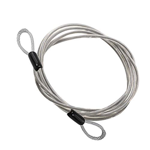 DOITOOL Cable de Acero de Seguridad de 3 Piezas con Bucles Cable de Seguridad Recubierto de Acero Trenzado de 3 Mm Cerradura de Equipaje Cable de Seguridad Cable de Doble Bucle (2 Metros)