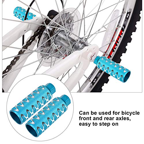 Dokpav 2PCS Pinzas de pie para Bicicleta, Aleación de Aluminio, Pedal de Bicicleta Apto para Ejes Delanteros o Traseros, Clavijas de Bicicleta, para Bicicleta Bici BMX (Azul)