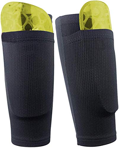 Dokpav Fútbol Espinilleras Doble Capa Calcetines Fijo Manga, Soccer Shin Guard Sleeves Medias elásticas Calcetines Manga Protectora Niño Juventud Adulta - Partido de Futbol- Sin espinilleras plástico