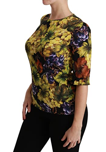 Dolce & Gabbana Blusa de la parte superior de la camiseta del estiramiento de seda floral