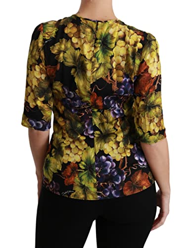 Dolce & Gabbana Blusa de la parte superior de la camiseta del estiramiento de seda floral