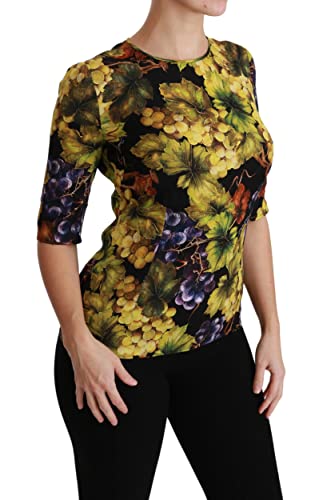 Dolce & Gabbana Blusa de la parte superior de la camiseta del estiramiento de seda floral