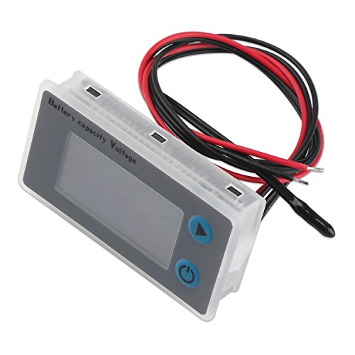 DollaTek Monitor de Capacidad de la batería 10-100V Batería programable Medidor de Temperatura de Voltaje Medidor 12V 24V 36V 48V Pantalla LCD Indicador de Porcentaje