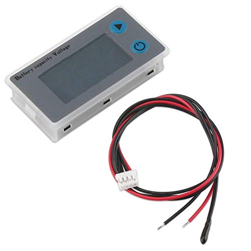 DollaTek Monitor de Capacidad de la batería 10-100V Batería programable Medidor de Temperatura de Voltaje Medidor 12V 24V 36V 48V Pantalla LCD Indicador de Porcentaje