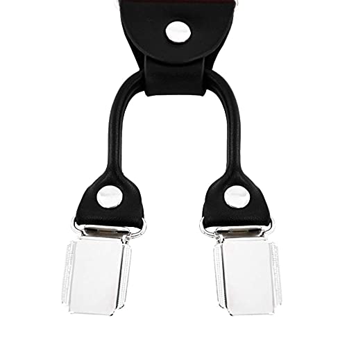 DonDon tirantes anchos 3,5 cm para hombres con 3x clips en forma Y - elástico y longitud ajustable - negro