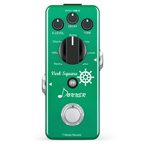 Donner Digital Reverb Guitarra Efecto Pedal Verbo Cuadrado 7 Modos