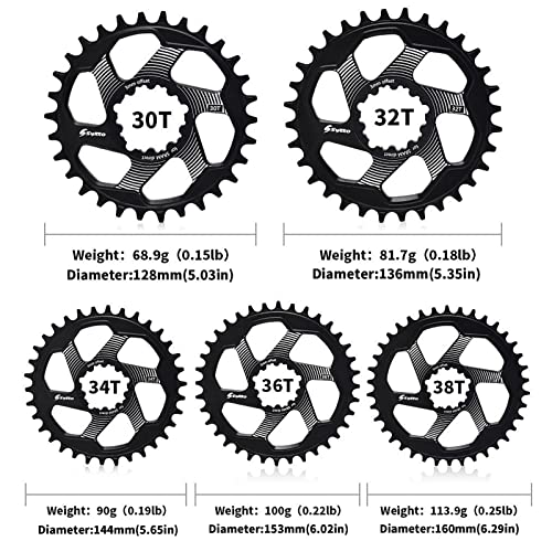 Doorslay Juego de bielas de Bicicleta de montaña 170mm MTB Juego de bielas de Bicicleta con Soporte Inferior y Plato 30T / 32T / 34T / 36T / 38T