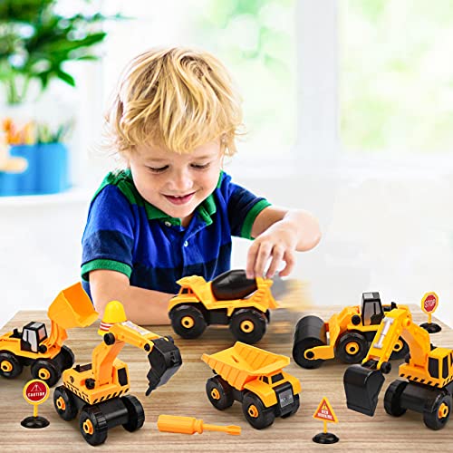 Dreamon Vehículo de Construcciones Juguete, Ensamblarde Excavadora Tractor con Taladro-Eléctrico Juguetes Educativos Regalos para Niños Grils 4 5 6 Años