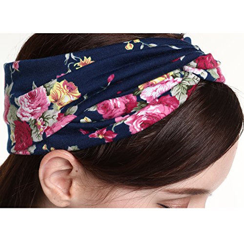 DRESHOW 4 Piezas Diadema Para Mujer Turbante Bohemia Elástico Cinta Banda para El Cabello Diadema Accesorios Para El Cabello