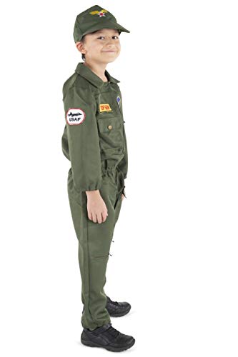 Dress Up America Disfraz de niño piloto de la Fuerza Aérea - Tamaño grande (12-14 años)