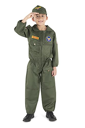 Dress Up America Disfraz de niño piloto de la Fuerza Aérea - Tamaño grande (12-14 años)