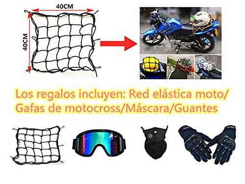 DRYT Casco de motocross profesional, adultos y niños Casco Motocross Enduro MTB con Gafas/Máscara/Guantes/Red Elástica, Casco Cross Quad Off Road ATV Scooters (C,M: 57-58 cm)