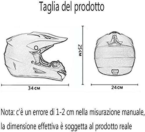 DRYT Casco de motocross profesional, adultos y niños Casco Motocross Enduro MTB con Gafas/Máscara/Guantes/Red Elástica, Casco Cross Quad Off Road ATV Scooters (C,M: 57-58 cm)