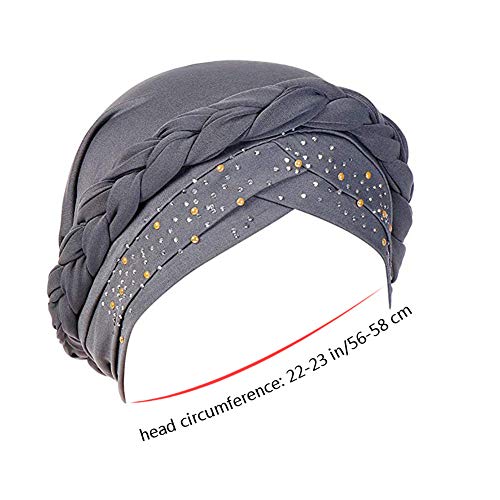 Dsaren Gorros Oncologicos Dormir Suave Turbante Quimioterapia Mujer Slouchy Beanie Gorro Pañuelo Quimio para Pèrdida de Pelo Cáncer (Gris)