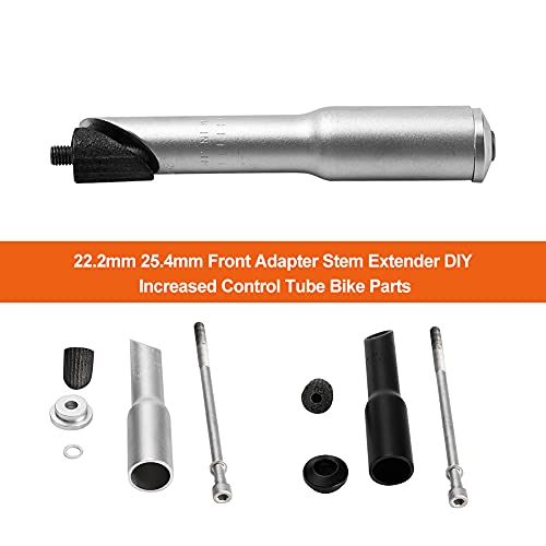 DSFSAEG Extensor de bicicleta para bicicleta, adaptador frontal, pieza de tubo de dirección elevada (negro, tamaño: 22,2 mm)