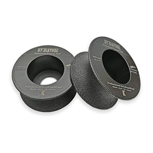 DT-DIATOOL Muela de diamante para perfil de borde medio redondo, 2 piezas de 75 mm/3 pulgadas para mármol granito cuarzo cerámica piedra artificial espesor 30 mm